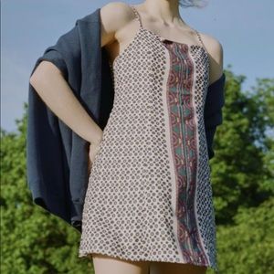 UO Kingston Printed Cut Out Mini Dress